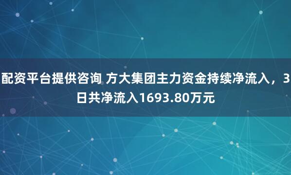 配资平台提供咨询 方大集团主力资金持续净流入，3日共净流入1693.80万元